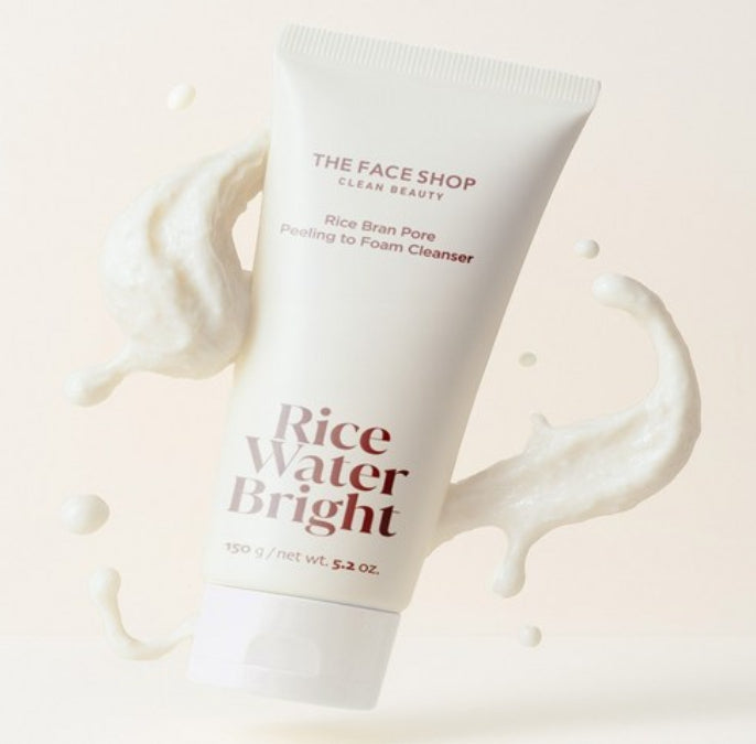 2 x THE FACE SHOP Rice Water Bright Rice Bran Pore Peeling To Foam Cleanser 150g from Korea
