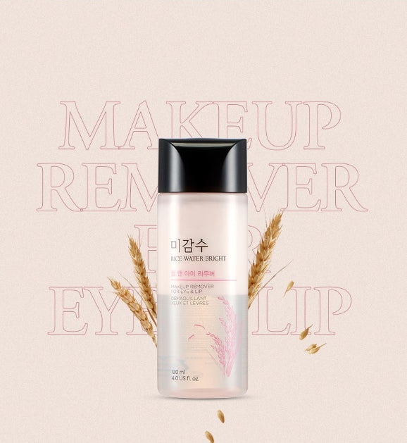 THE FACE SHOP Rice Water Bright Lip & Eye Makeup Remover 120ml from Korea