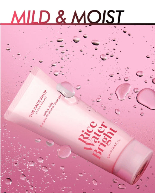 2 x THE FACE SHOP Rice Water Bright Milk & Jelly Double Foaming Cleanser 190ml from Korea