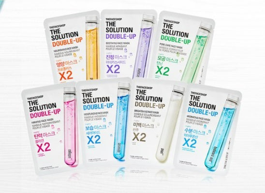 20 x THE FACE SHOP The Solution Double-Up Moisturizing Face Mask 22ml from Korea