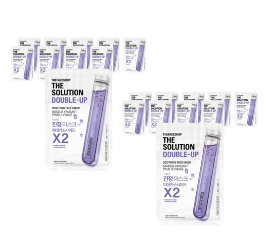 20 x THE FACE SHOP The Solution Double-Up Soothing Face Mask 20ml from Korea