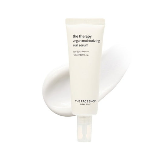 2 x THE FACE SHOP The Therapy Vegan Moisturizing Sun Serum SPF50+ PA++++ 50ml from Korea