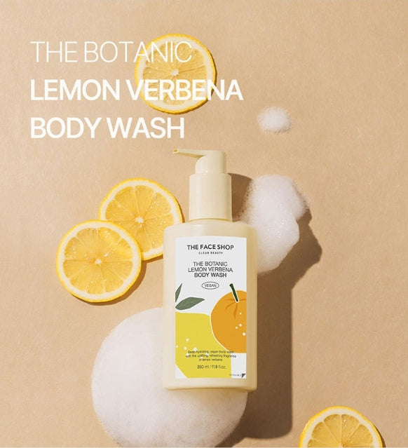 2 x THE FACE SHOP Vigan The Botanic Lemon Verbena Body Wash 350ml – Refreshing Citrus Vegan Wash from Korea