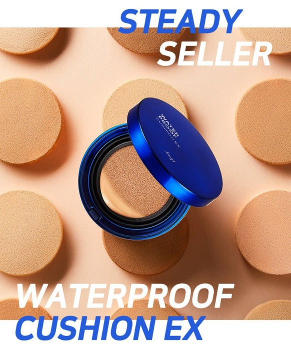 THE FACE SHOP Water Proof Cushion EX 15g SPF50+ PA++++ (V201 Apricot Beige) – Long‑Wear Cushion Foundation from Korea