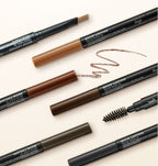 3 x THE FACE SHOP fmgt Brow Lasting Proof Pencil EX 0.2g (04 Gray Brown) – Long‑Wear Waterproof Brow Definer from Korea