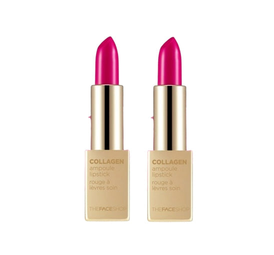 2 x THE FACE SHOP Collagen Ampoule Lipstick 3.5g #07 Full Pink – Moist & Full‑Coverage from Korea