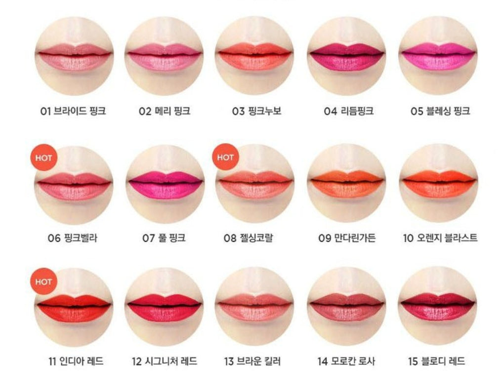 THE FACE SHOP Collagen Ampoule Lipstick 3.5g #11 India Red – Moist & Full‑Coverage from Korea