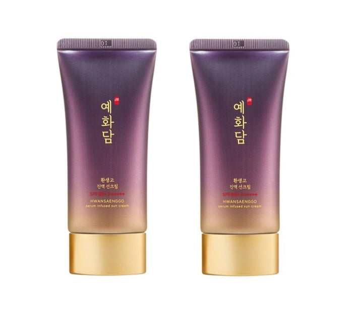 2 x THE FACE SHOP Yehwadam Hwansaenggo Serum Infused Sun Cream 50ml from Korea