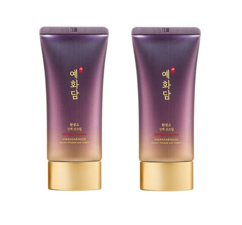 2 x THE FACE SHOP Yehwadam Hwansaenggo Serum Infused Sun Cream 50ml from Korea