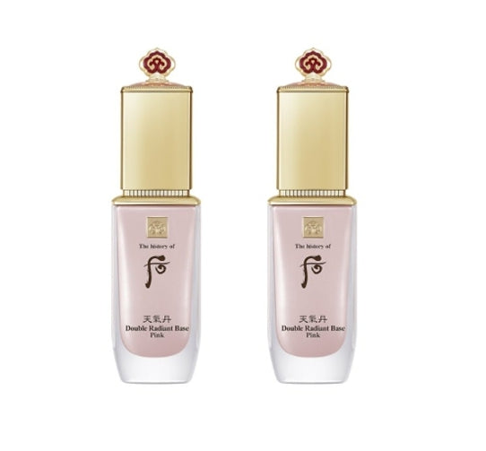 The History of Whoo Cheongidan Hwahyun Double Radiant Base Pink bottle for tone-up and radiant makeup prep