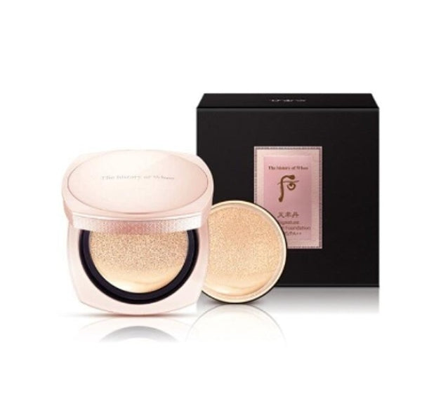 The History of Whoo Cheonyuldan Hwayul Signature Cushion Foundation compact for glowing coverage and anti-aging skincare