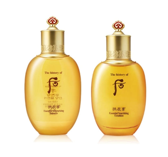 The History of Whoo Gongjinhyang Inyang Balancer + Emulsion Set for skin hydration, soothing, and balance restoration