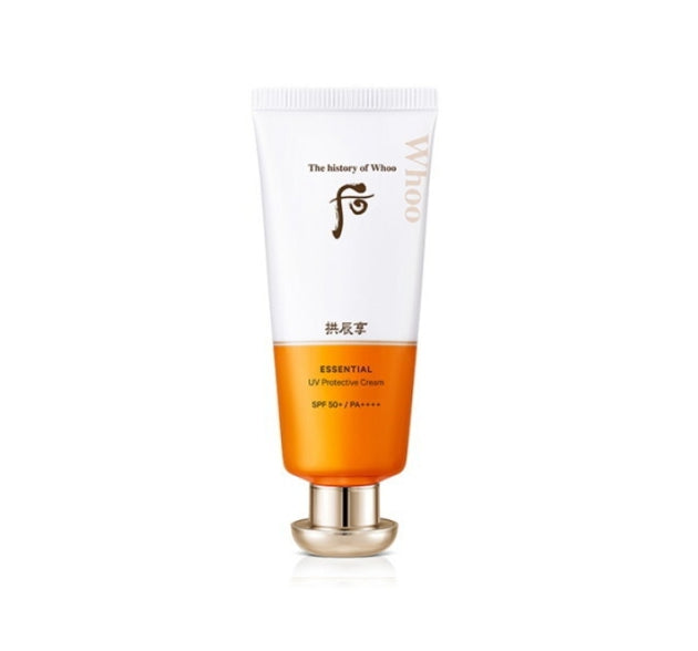 The History of Whoo Gongjinhyang Jinhaeyoon Essential UV Protective Cream tube for daily sun protection and skin nourishment