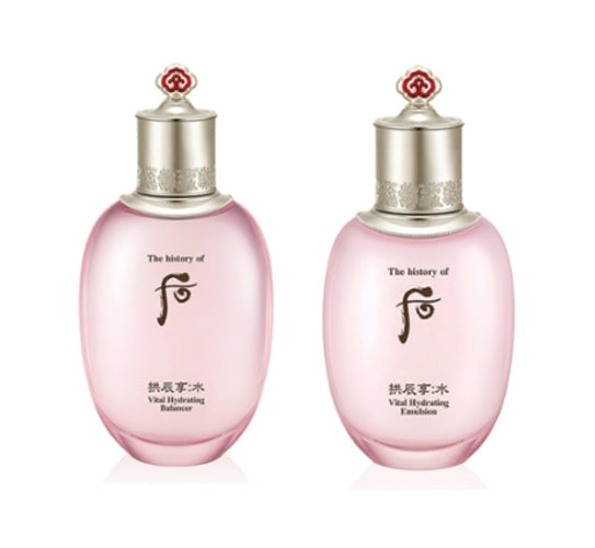 The History of Whoo Gongjinhyang:Soo Sooyeon Vital Hydrating Balancer + Lotion Set for soothing and hydrating skincare