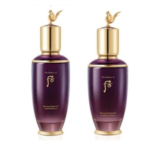 The History of Whoo Hwanyu Imperial Youth Balancer + Emulsion Set for luxury hydration and anti-aging skin rejuvenation