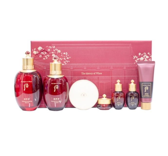 The History of Whoo Jinyulhyang Set with red ginseng skincare for deep hydration and anti-aging
