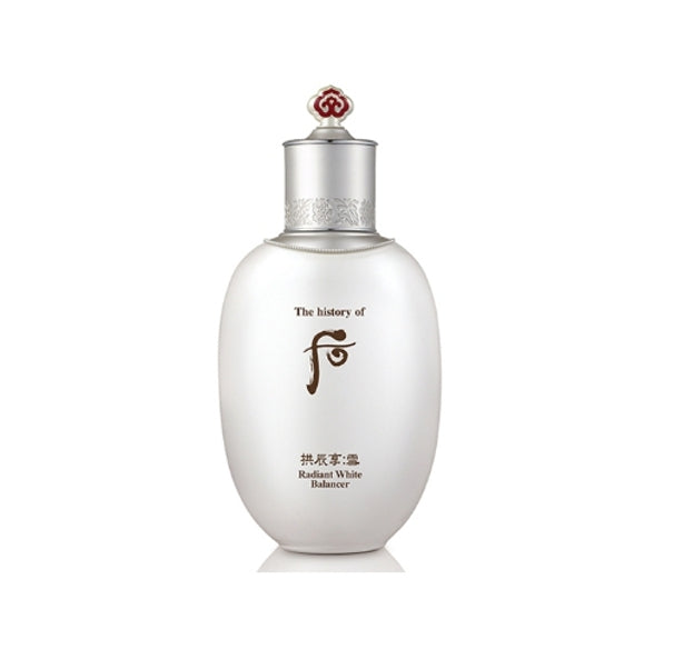 The History of Whoo Gongjinhyang:Seol Mibaek Radiant White Balancer bottle for skin hydration and brightening prep