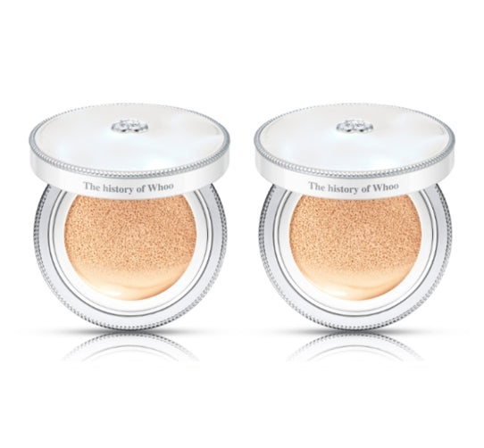 The History of Whoo Gongjinhyang:Seol Radiant White Moisture Cushion Foundation compact for hydration and brightening coverage