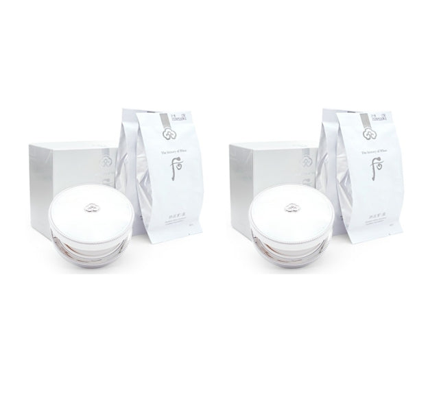 2 x The history of whoo Gongjinhyang:Seol Radiant White Moisture Cushion Foundation #21 July 2025 Set (3 Items) from Korea
