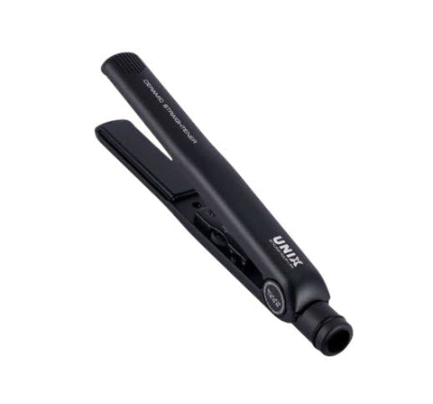 UNIX Ceramic Hair Flat Iron (Black & Black), Universal Voltage from Korea