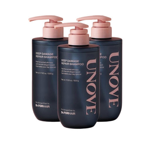 3 X UNOVE Deep Damage Repair Shampoo 500g from Korea