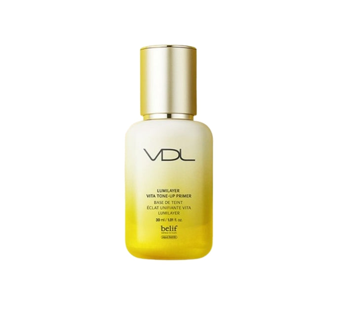 Overview# Lumilayer Vita Tone Up Primer is a cream-type, light yellow formula that looks like it's bursting with vitamins. 30