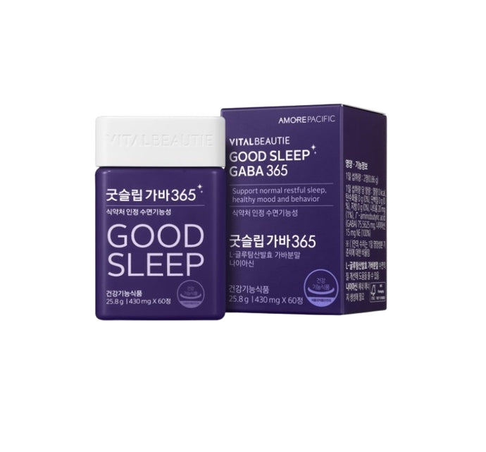 VITALBEAUTIE Good Sleep GABA 365 (30-day supply, 60 Capsules) from Korea