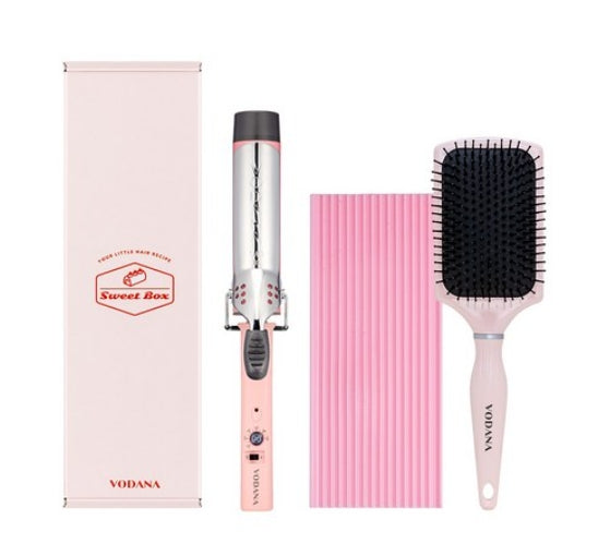 VODANA SWEET BOX Pink 36mm (Glam Wave Curling Iron 36mm Pink Colour + 2 items) from Korea_H by VODANA