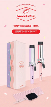VODANA SWEET BOX Pink 40mm (Glam Wave Curling Iron 40mm Pink Colour + 2 items) from Korea_H