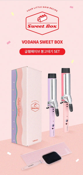 VODANA SWEET BOX Violet 36mm (Glam Wave Curling Iron 36mm Violet Colour + 2 items) from Korea_H