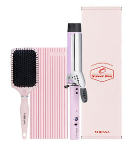 VODANA SWEET BOX Violet 40mm (Glam Wave Curling Iron 40mm Violet Colour + 2 items) from Korea_H