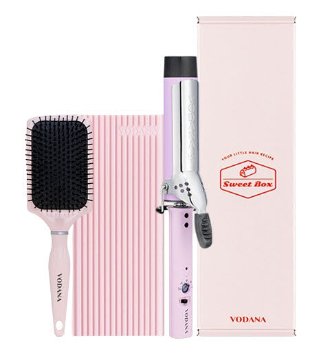 VODANA SWEET BOX Violet 36mm (Glam Wave Curling Iron 36mm Violet Colour + 2 items) from Korea_H