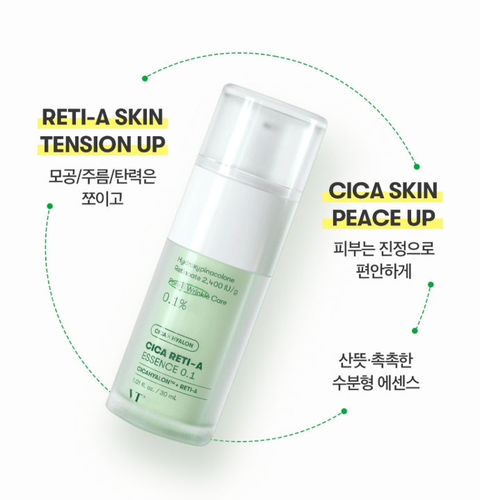 VT COSMETICS Cica Reti-A Essence 0.1, 30ml from Korea