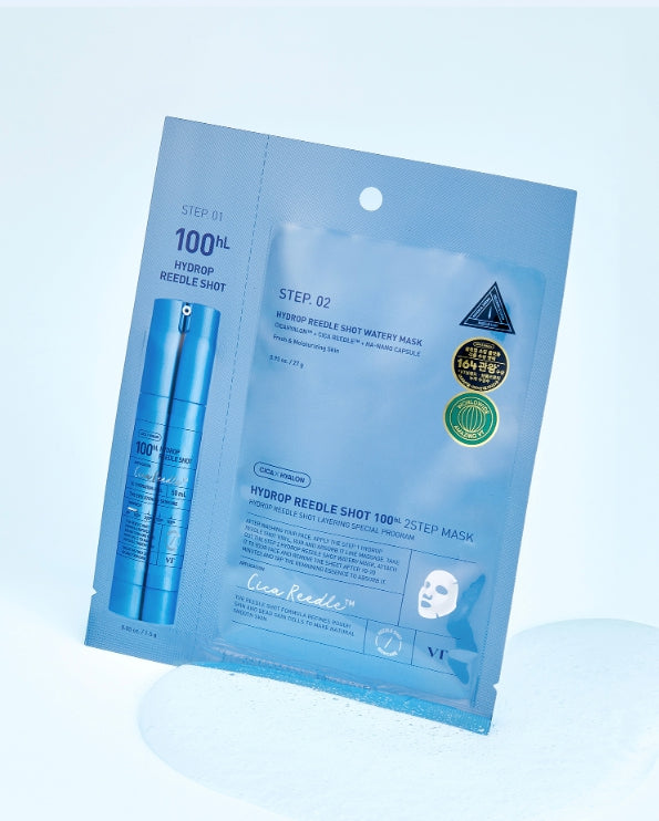 6 x VT COSMETICS Hydrop Reedle Shot 100hl 2Step Mask - Deep Hydration & Soothing Care from Korea