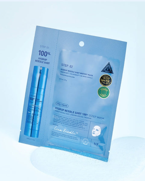 6 x VT COSMETICS Hydrop Reedle Shot 100hl 2Step Mask - Deep Hydration & Soothing Care from Korea