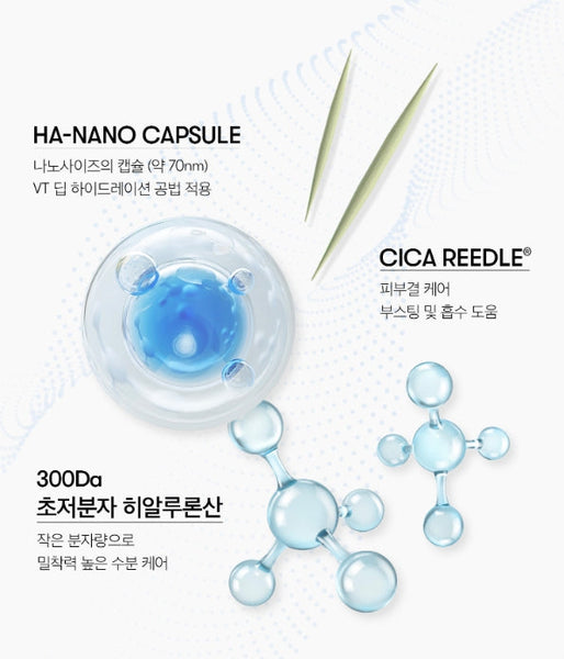 6 x VT COSMETICS Hydrop Reedle Shot 100hl 2Step Mask - Deep Hydration & Soothing Care from Korea