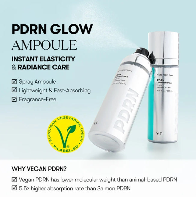 VT COSMETICS PDRN Glow Ampoule 100ml - Radiance & Deep Hydration Mist from Korea