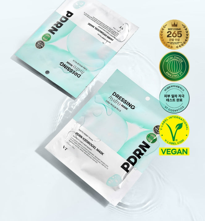 6 x VT COSMETICS PDRN Hydrogel Mask - Deep Hydration & Skin Repair Sheet Mask from Korea