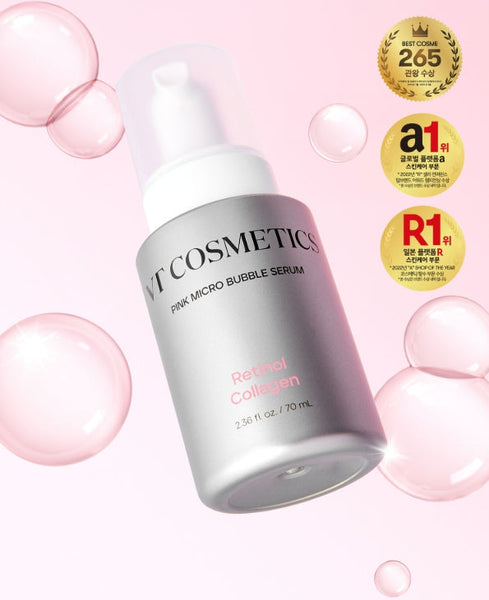 2 x VT COSMETICS Retinol Collagen Pink Micro Bubble Serum 70ml from Korea