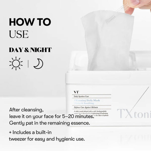 2 x VT COSMETICS TX-toning Daily Mask, 30 Sheets from Korea