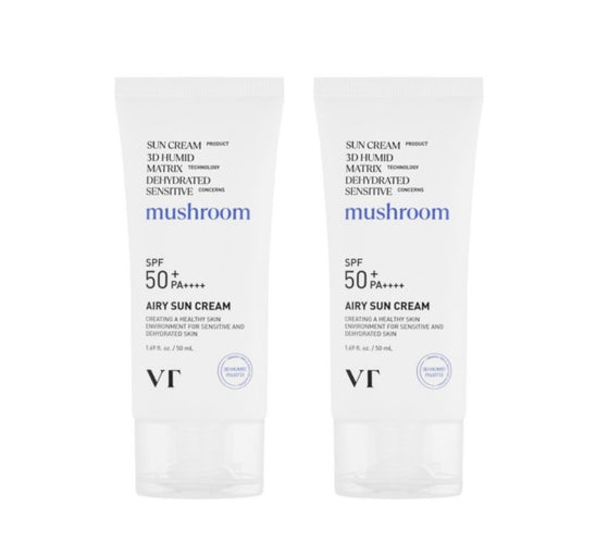 2 x VT COSMETICS Airy Sun Cream 50ml, 50+ PA++++ from Korea