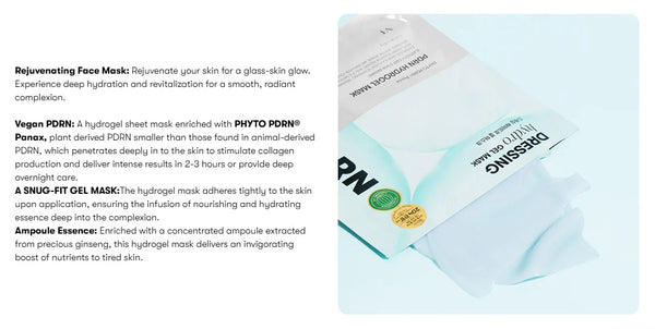 4 x VT COSMETICS PDRN Hydrogel Mask - Deep Hydration & Skin Repair Sheet Mask from Korea