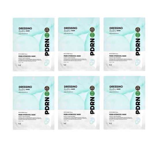 6 x VT COSMETICS PDRN Hydrogel Mask - Deep Hydration & Skin Repair Sheet Mask from Korea