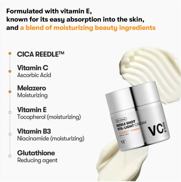 2 x VT COSMETICS Reedle Shot Vita-light Cream 50ml from Korea