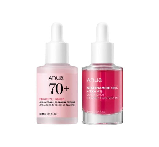 Anua Peach 70 Niacin Serum 30ml + Niacinamide 10% +TXA 4% Dark Spot Correcting Serum 30ml from Korea by Anua