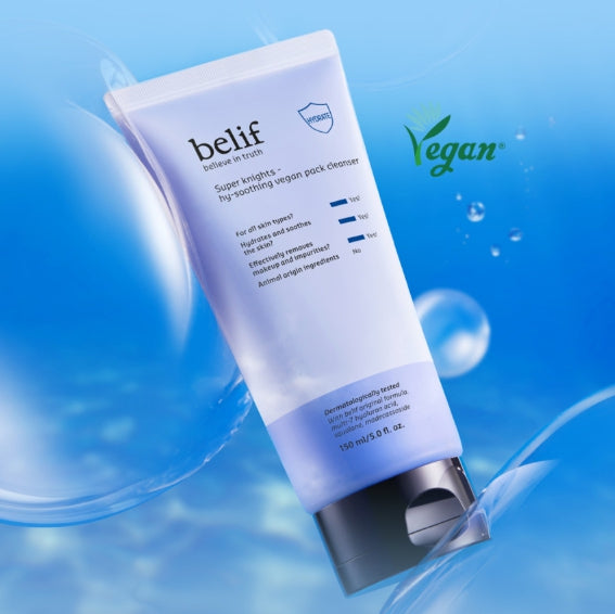 2 x belif Super Knights Hy-soothing Vegan Pack Cleanser 150ml from Korea