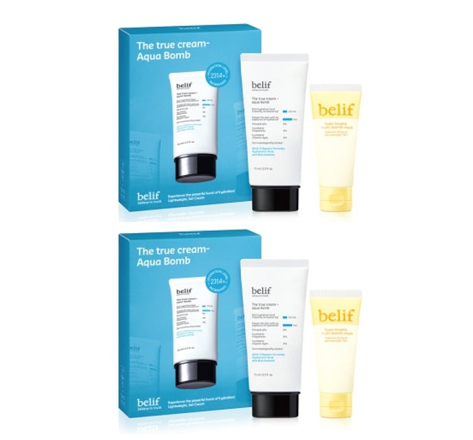 2 x belif The True Cream - Aqua Bomb 75ml Set (2 Items) from Korea by belif