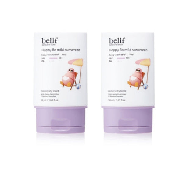 2 x belif Happy Bo Mild Sunscreen SPF 50+, PA++++ 50ml from Korea