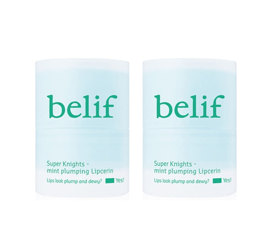 2 x belif Super Knights Mint Plumping Lipcerin 15ml from Korea
