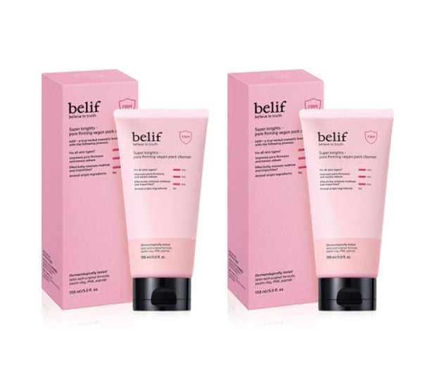 2 x belif Super Knights Pore Firming Vegan Pack Cleanser 150ml from Korea